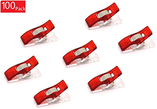 iExcell 100 Pcs Red All Purpose Craft Clips - Best for Sewing Clips, Quilting Clips, Crafters, Crochet, Knitting