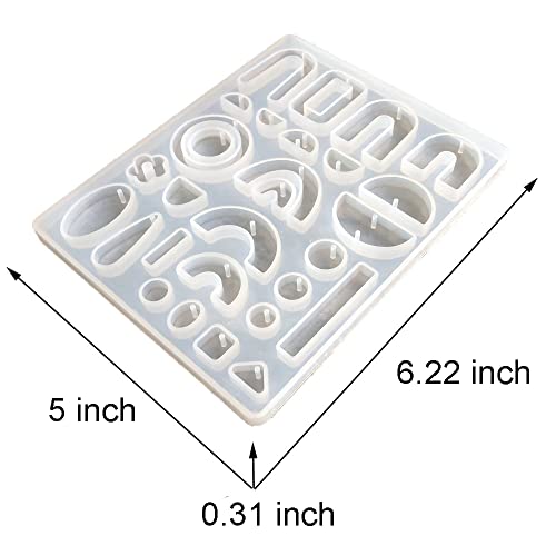 Aemoe DIY Earring Resin Molds Jewelry Casting Molds for Beginners, Silicone Pendant Mould Resin Molds Handmade Craft Mould for DIY Women Earrings, Resin Jewelry, Pendant Craft Tool (SC0011)