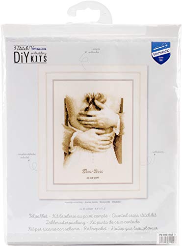 Vervaco Newlyweds On Aida (14 Counted Cross Stitch Kit 8.5"X11.25"