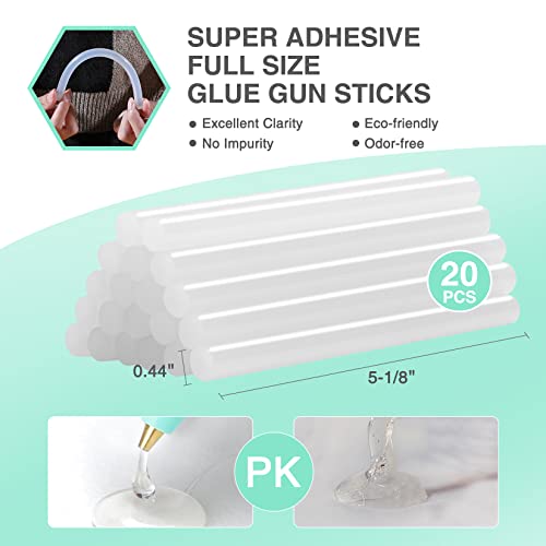 HAUSHOF Cordless Hot Glue Gun with 20pcs Full Size Glue Sticks, 60W, Fast Preheating & High Temp, Lithium-ion Hot Melt Glue Gun Kit, for DIY, Arts, Crafts, Home Repairs and Decoration