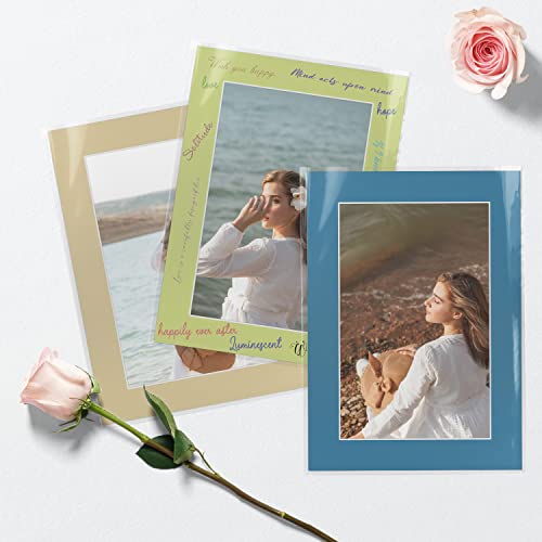 Golden State Art, Pack of 50 Mix Pre-Cut 5x7 Picture Mat for 4x6 Photo with White Core Bevel Cut Mattes Sets. Includes 50 High Premier Acid Free Bevel Cut Matts & 50 Backing Board & 50 Clear Bags