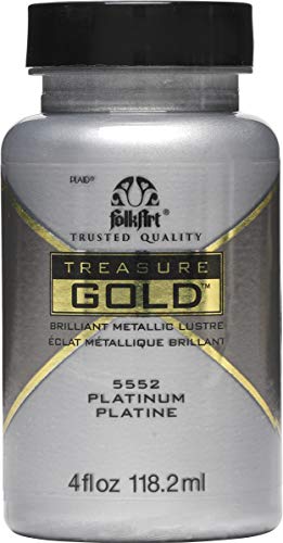 FolkArt Treasure Gold Brilliant Metallic Paint, 4 oz, Platinum