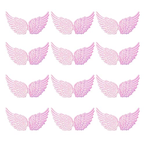 NUOBESTY 12PCS Angel Wings Fabric Wings Patches for DIY Crafts Hair Accessories (Random Color)
