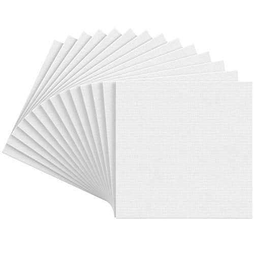 Arteza Paint Canvases for Painting, Pack of 14, 10 x 10 Inches, Square Blank Art Canvas Boards, 100% Cotton, 8 oz Gesso-Primed, Art Supplies for Adults and Teens, for Acrylic Pouring and Oil Painting