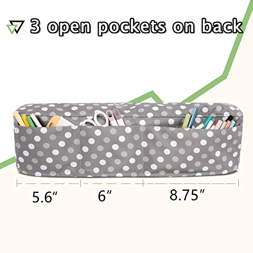 Luxja Dust Cover Compatible with Cricut Explore Air and Explore Air 2, Dust Cover with Back Pockets, Gray Dots