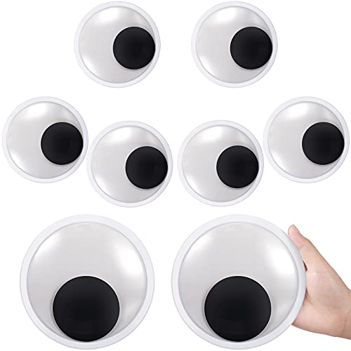 8 Pieces Large Googly Eyes 7 Inches Giant Googly Eyes Funny Googly Eyes Large Wiggle Eyes with Self Adhesive for DIY Craft Decorations Party Ornaments