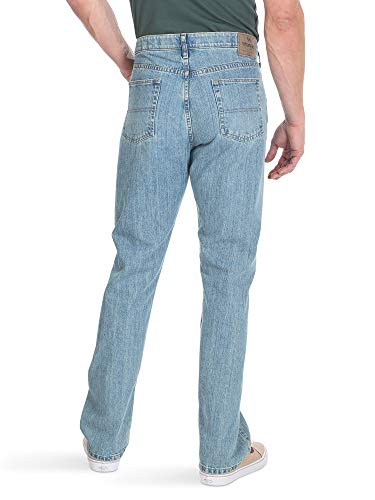 Wrangler Authentics Men's Regular Fit Comfort Flex Waist Jean, Chalk Blue, 36W x 30L