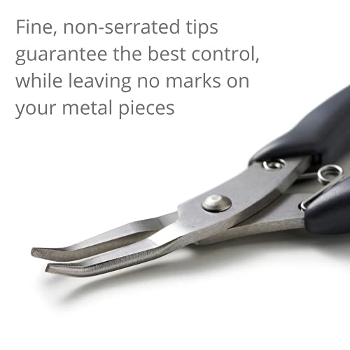 Beaditive Bent Nose Pliers | Fine, Non-Serrated Tips | Jewelry Making, Beading, Crafting | Stainless Steel