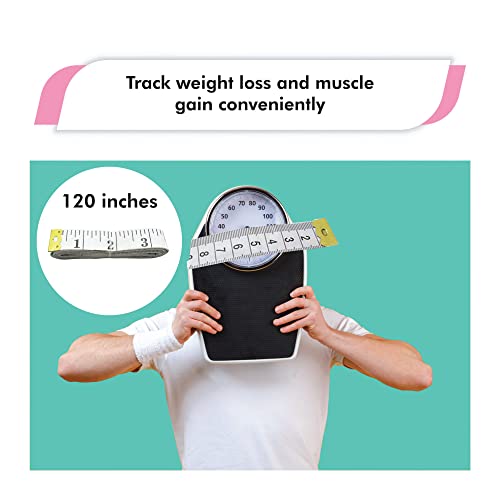 120 inches/300cm Measuring Tape - Soft Tape Measure for Body & Fabric, Sewing, Seamstress, Tailor, Cloth, Waist, Crafting, Fitness, Dual Sided Multipurpose Metric Tape