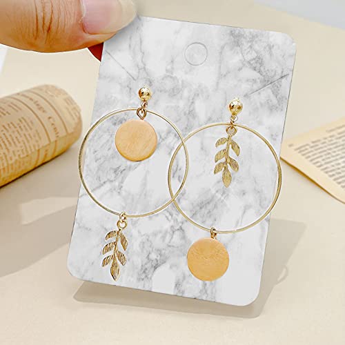 Marble Jewelry Display Cards for Necklace and Earrings,800Pcs Jewelry Card Holder Set Include 200Pcs Marble Display Card 200Pcs Self-Seal Bags 400Pcs Earring Backs for DIY Earrings,Necklaces Display