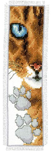 Vervaco Cross Stitch Bookmark Kit Cat 2.4" x 8"