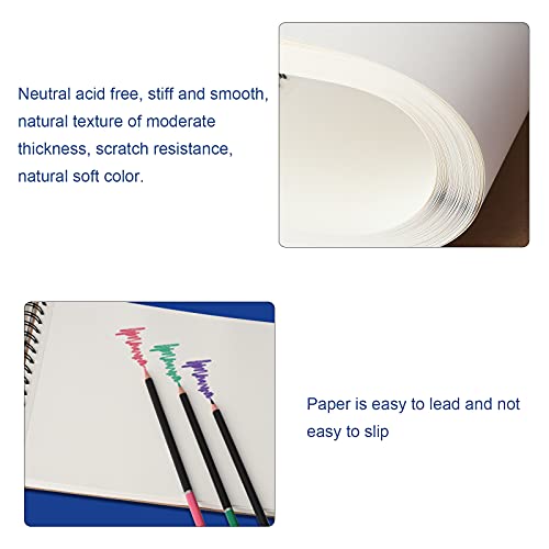 9x12 Sketchbook for Drawing - Sketch Pad, 100 Sheets (68lb/GSM) Acid-Free Drawing Paper Top Spiral Sketch Book for Dry Media