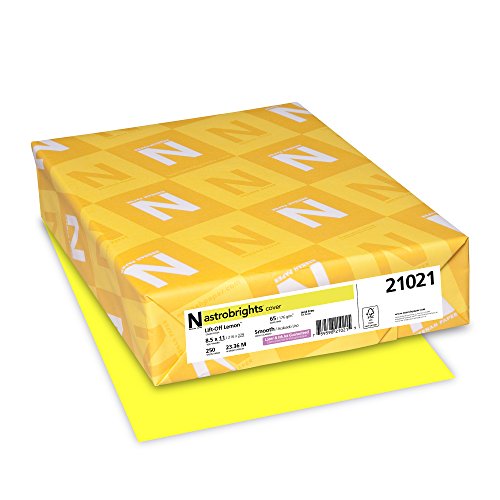 Neenah Astrobrights Colored Cardstock, 8.5” x 11”, 65 lb/176 GSM, Lift-Off Lemon, 250 Sheets (21021)
