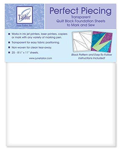 June Tailor Perfect Piecing Quilt Block Foundation Sheets, White