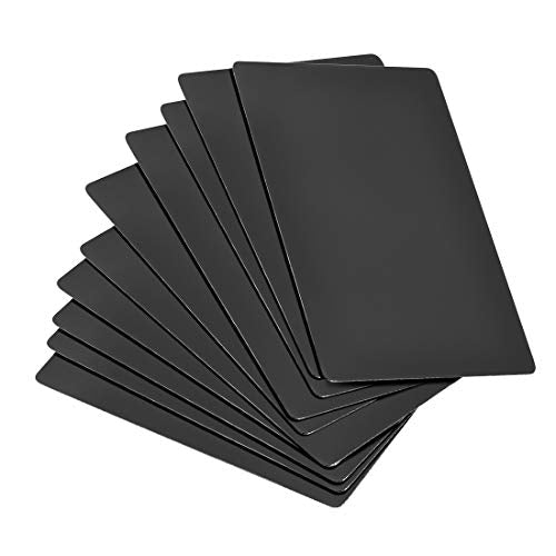uxcell Blank Metal Card 88x53x0.3mm Painted Aluminum Plate for DIY Laser Printing Engraving Black 50 Pcs