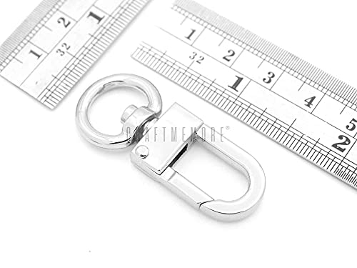 CRAFTMEMORE 4pcs Swivel Snap Hook Push Gate Lobster Clasps Quality Clips for Lanyard Purse Making VT237 - PICK COLOR (Silver)