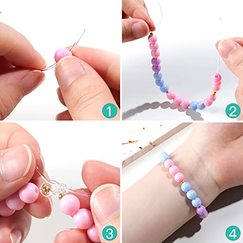 1mm Bracelet String, YGDZ 3 Rolls Bead String Stretch Cord Clear Crystal Elastic String for Jewelry Making Bracelets (100m/Roll)