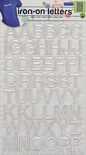 Dritz 15514 Iron-on Letters, Embroidered, Block, 1-Inch, White (1-Sheet)
