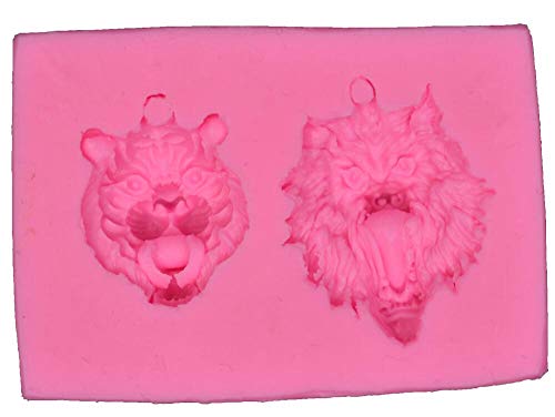 Tiger and Wolf Head Pendant Resin Mold for Jewelry Making,Sugarcraft Cake Decorating, Cupcake Topper,Epoxy Resin, Polymer Clay,Fondant,Gum Paste,DIY