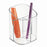 iDesign Clarity Plastic Divided Vanity, Multi-Level Bathroom Accessory Organization, Cosmetic Cup