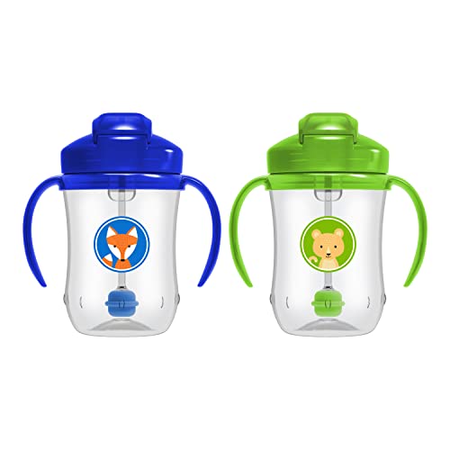 Dr. Brown's Baby's First Straw Cup Sippy Cup with Straw - Blue/Green - 9oz - 2pk - 6m+