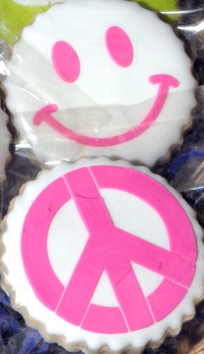 Designer Stencils Peace & Happiness Cookie Set Stencils, Beige/semi-transparent