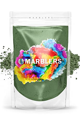 MARBLERS Cosmetic Grade Mica Powder Colorant [Forest Green] 3oz (85g) Metallic Pigment Dye | Sparkle, Luster, Pearl | Festival, Party Makeup | Nail, Eyeshadow | Resin, Soap | Non- Toxic, Vegan