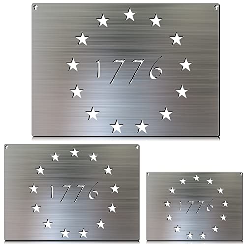 Stainless Steel 50 Star American Flag Stencil Template 3 Pcs 50 Stars Stencil Flag Stars Template 13 Stars 1776 Templates for Labor Day Independence Day July 4th Wood Wall Art Crafts(Stylish Style)