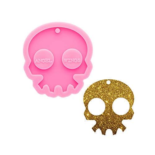 Super Shiny Halloween Theme Molds Skull Shape Resin Molds Keychain Silicone Molds Epoxy Molds for DIY Keychain Necklace Jewellery Making Craft