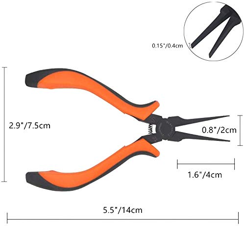 Thin Flat Needle Nose Pliers | 4inLoveMe 5.5 Inches Flat Needle Nose Pliers For Jewelry Making, Handcraft Making, PCB Board Repairing etc.