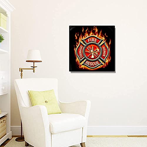 5D DIY Diamond Painting Firefighter 16X16 inches Full Round Drill Rhinestone Embroidery for Wall Decoration