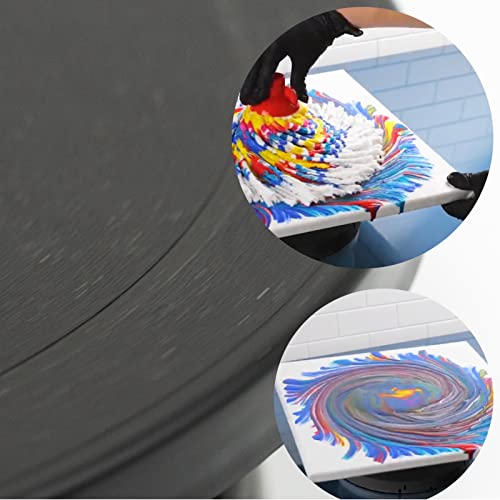 11”Rotate Turntable Sculpting Wheel Revolving Cake Turnable Black Painting Turn Table Stand for Paint Spraying Spinner,with 3 Scraping Tools-Spray Painting Spinner, Cake Decorating, DIY Projects