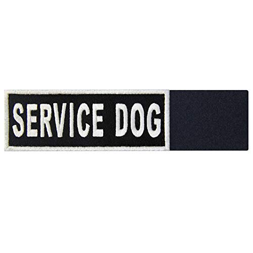 Service Dog Vests/Harnesses Patch Embroidered Badge Fastener Hook & Loop Emblem, 6 X 2 Inches