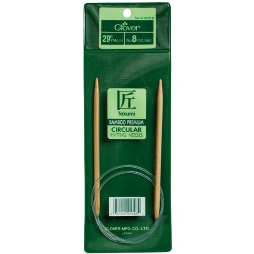 Clover Takumi Bamboo Circular Knitting Needles 29-inch-Size 5/3.75mm, 2.76 x 9.620000000000001 x 23.33 cm, Multicoloured