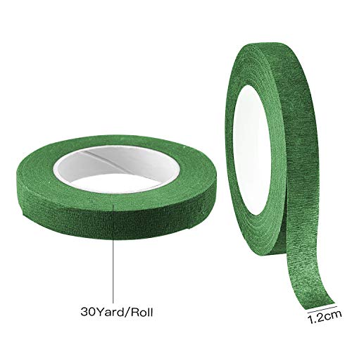 Floral Tapes Bouquet Stem Wrap,15 Roll Green Flower Stem Wrap Tape Flower Adhesives Tape for Bouquet Stem Wrapping and Floral Crafts (1/2" Wide 30 Yard/Each Roll)