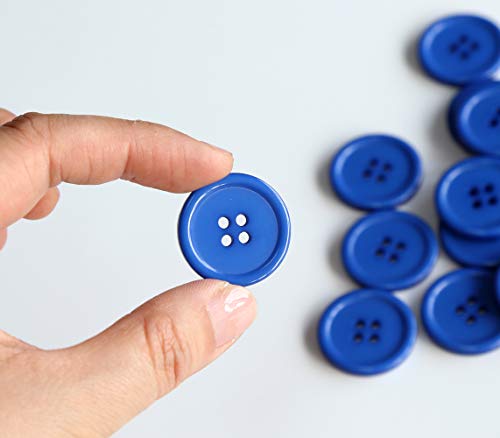 GANSSIA 1 Inch (25mm) Dark Blue Color Buttons Sewing Flatback Button for Sewing Pack of 50 PCS