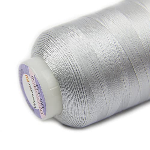 WonderFil Specialty Threads DecoBob Dove Grey, 2-ply Cottonized Polyester, 80wt