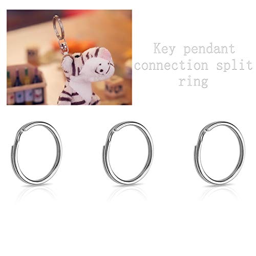 100 Pcs Split Ring, Small Key Rings Bulk Split Keychain Rings DIY Craft Metal Keychain Connector Accessories (15mm)