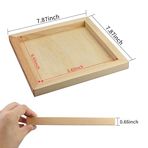 Owevvin 6 Pack 8 x 8 Inch Unfinished Wood Cradled - Wooden Canvas Panels Boards for Painting, Drawing and DIY Crafts Projects