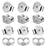 Genuine S925 Sterling Silver Earring Backs Replacements for Posts, 12Pcs/6Pairs Pierced Earring Backings Secure for Studs, Hypoallergenic Safety Round Butterfly Metal Earing Stoppers 6.2X6.0X3.6mm