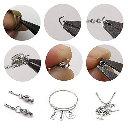 1000 pcs Mix 5mm 6mm 7mm 8mm 10mm Stainless Steel Rings Jump Rings Connector Rings for Jewelry Making Necklaces Bracelet Earrings Keychain DIY Craft (M535)