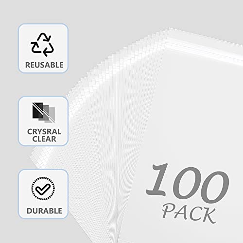 Somime 100 Pack 5 1/2 x 7 5/9 Inches Picture Sleeves Bags For 5x7 Mat Board,Acid-Free 5x7 Clear Plastic Sleeves