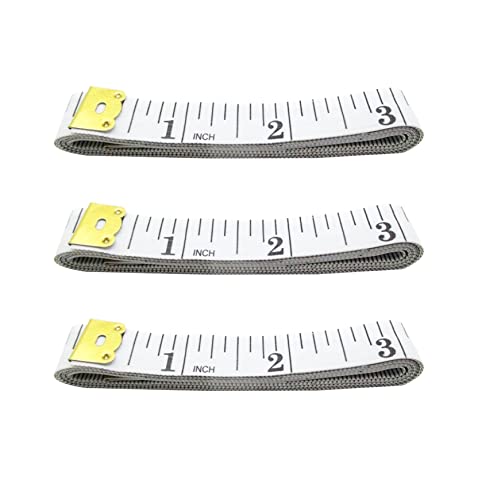 60 Inches Measuring Tape - Body & Fabric Measure Tape for Sewing, Seamstress, Tailor, Cloth, Waist, Crafting, Fitness- Dual Sided Multipurpose Metric Tape Long 3 Pack