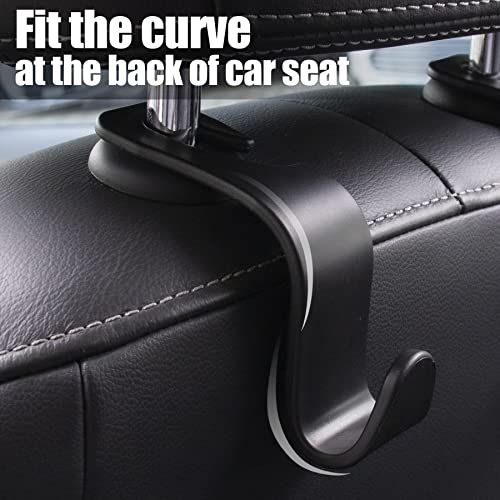 LivTee Car Seat Headrest Hook, Auto Seat Hook Hangers Storage Organizer Interior Accessories for Purse Coats Umbrellas Grocery Bags Handbag, 4-Pack