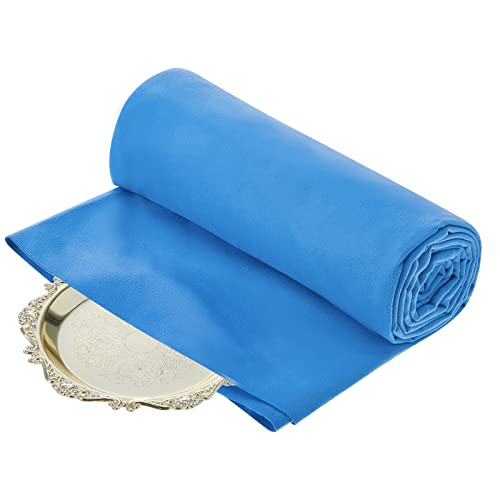Jecery 1.1 Yard Anti Tarnish Silver Cloth for Jewelry Storage Silverware Cloths to Protect by The Flatware Polishing, Royal Blue