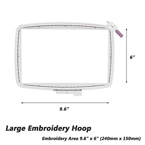 Sew Tech Large Embroidery Hoop for Husqvarna Viking Designer Diamond Deluxe Royale Ruby Topaz 50 40 SE LE Platinum 955E 950E Plus etc., Sewing and Embroidery Machine 9.6x6 inch (240x150 mm) Hoops
