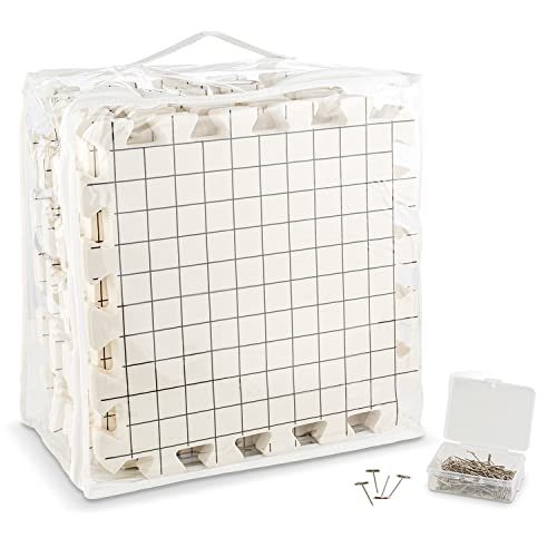 UMIEN Blocking Mats for Knitting [9-Pack] - Extra Thick Blocking Boards with Grids - Suitable for Needlepoint Or Crochet - Included Storage Bag & 100 T-Pins