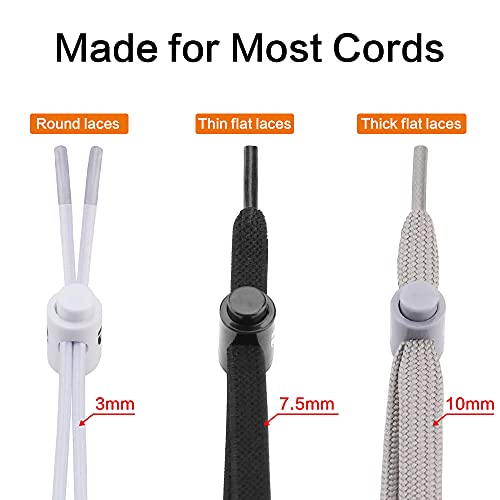 Heavy Duty Cord Locks - Single Hole Drawstring Stopper Fastener for No Tie Shoelaces and More