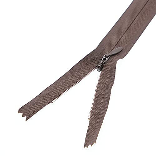 30PCS Invisible Zippers for Sewing,Nylon Coil Zippers for Dresses, Skirts, Pillows DIY Crafter's Special（9 Inch Brown））