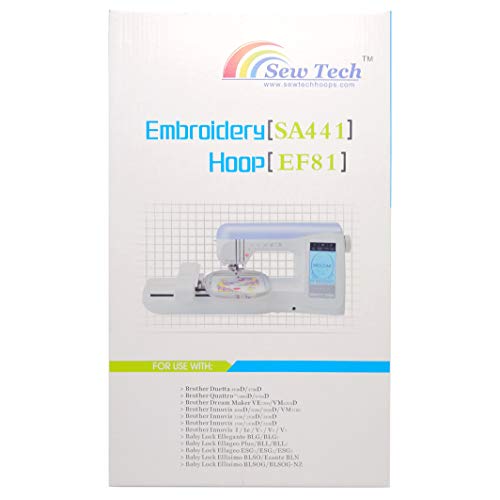 Sew Tech Embroidery Hoops for Brother Innovis NQ1600E NQ1700E NQ1400E NQ3600D Dream Machine 2 VE2200 4000D 1500D V7 V5 VM5200 Babylock Embroidery Machine Hoop (6x10"-SA441)